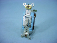 New Gray Leviton INDUSTRIAL Toggle Light Switch 3-Way 15A 1203-2GY Boxed