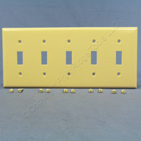 Eagle Ivory 5-Gang Toggle Light Switch Cover Thermoset Plastic Wallplate Switchplate 2155V
