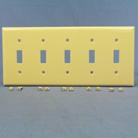 Eagle Ivory 5-Gang Toggle Light Switch Cover Thermoset Plastic Wallplate Switchplate 2155V