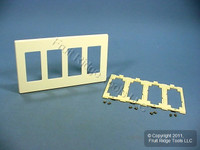 Leviton Almond 4-Gang Decora Screwless Snap-On Wallplate Cover GFCI GFI Polycarbonate Plastic Commercial Grade 80312-A