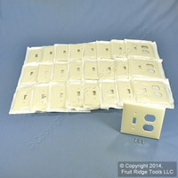 25 Leviton Almond 2-Gang Midway UNBREAKABLE Toggle Switch Duplex Outlet Cover Wallplates PJ18-A