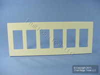 Leviton Ivory 6-Gang Decora Screwless Snap-On Wallplate Cover GFCI GFI Polycarbonate Plastic Commercial Grade 80326-I