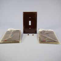 3 Cooper Brown UNBREAKABLE Mid-Size Switch Cover Nylon Wallplate Switchplates PJ1B