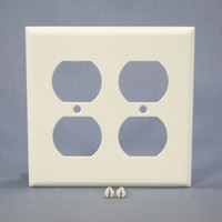 Mulberry White Standard 2-Gang Painted Metal Steel Receptacle Wallplate Duplex Outlet Cover 86102