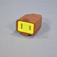 Cooper Brown Straight Blade Connector Female Plug 15A 125V Non-Grounding NEMA 1-15 1-15R SA155GB