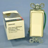 New Cooper Almond Residential 4-Way Decorator Rocker Light Switch 15A 120V 6504A