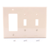 Cooper Ivory Mid-Size 3-Gang Decorator Toggle Combination Unbreakable Wallplate PJ226V