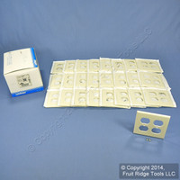 25 Leviton Almond Residential 2-Gang Outlet Duplex Receptacle Wallplates 82016