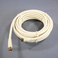 Leviton White 25-Foot Digital Coaxial Video Patch Cord Cable GOLD RG6 40871-25W