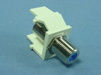 Leviton Almond Quickport F-Type Coaxial Cable Jack 75-Ohm w/ BLUE Center 41084-FAF