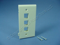 Leviton Almond Quickport 3-Port End Sectional Plastic Wallplate Cover 40813-BA