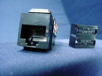 Leviton Black Keyed Cat 3 Snap-In Quickport Data Voice Jack Cat3 RJ45 Telephone 41108-KE3