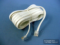 Leviton White 15' Phone Line Extension Cord 6-Wire RJ11 RJ14 RJ25 C2613-15W