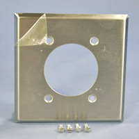 Cooper NON-MAGNETIC Stainless Steel 2-Gang 2.1563" Receptacle Wallplate Outlet Cover Dryer Range Welder 93227