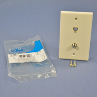 Leviton Light Almond Phone Cable CATV Video Jack Wall Plate Telephone 40258-T