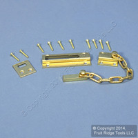 National Hardware Brass-Plated Steel Dead Bolt Sliding Chain Lock Door Guard Protector V837S N199-703