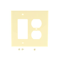 Leviton Midway Almond Duplex Outlet Cover Decora Rocker Switch GFCI Wallplate PJ826-A