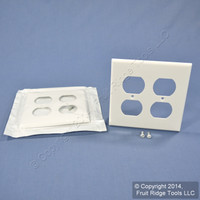 2 Leviton White 2-Gang Receptacle Wallplate Unbreakable Duplex Outlet Covers 80716-W