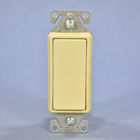 Cooper Ivory Decorator Rocker Wall Light Switch 15A Single Pole 120/277V 7501V Bulk