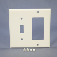 Mulberry White Standard 2-Gang Painted Metal Switch GFCI GFI Cover Decoratortor Wallplate 86432