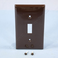 Leviton Brown Unbreakable Toggle Switch Cover Wallplate 1-Gang Switchplate 80701