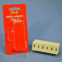 New Do It Best Ivory Triple Tap Outlet Adapter NEMA 1-15R 15A 125V 520341 Carded