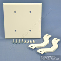 Leviton White Residential Grade 2-Gang Blank Cover Strap Mount Wallplate 88034