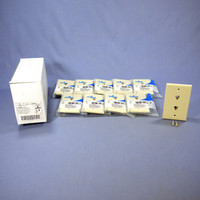 10 Leviton Ivory 2-Line Phone Jack Flush Mount 6-Position Telephone Wallplate Covers 625B3 40244-I