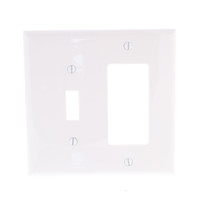 Cooper Mid-Size White NYLON Combination Toggle Switch Decorator GFCI Receptacle Outlet Wallplate PJ126W
