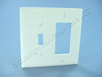 Cooper Mid-Size White NYLON Combination Toggle Switch Decorator GFCI Receptacle Outlet Wallplate PJ126W