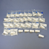 30 Leviton White SIDE MOUNT RIGHT ANGLE Easy-Wire Plugs 15A 1-15P Non-Polarized 321-W