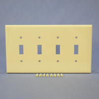 Cooper Ivory 4-Gang Mid-Size UNBREAKABLE Nylon Toggle Switch Wallplate Cover PJ4V
