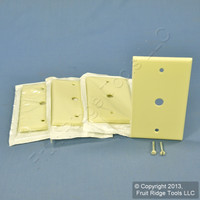 4 Leviton Almond Phone Cable Wallplates Telephone Cover Plate .406" Hole 82013