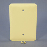 Mulberry Ivory Wrinkle 1-Gang Maxi-Size Painted Metal BLANK Cover Wallplate Box Mount 79751
