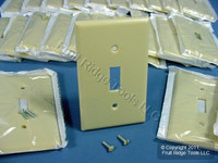 25 Leviton Ivory 1-Gang Toggle Switch Thermoset Cover Plastic Wall Plates 86001