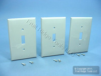 3 Leviton Gray UNBREAKABLE Midway Switch Cover Wallplates Thermoplastic Nylon Switchplates PJ1-GY