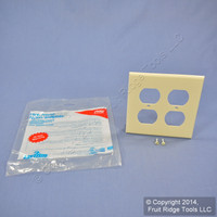 Leviton Ivory 2-Gang Receptacle Wallplate Unbreakable Duplex Outlet Cover 80716-I
