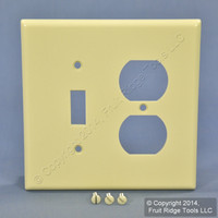 Leviton MIDWAY Almond 2-Gang Switch Receptacle Wallplate Outlet Cover 80505-A