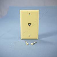 New Eagle Ivory Flush Mount Phone Jack Wall Plate 4-Conductor Telephone 3532-4V