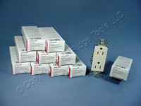 10 Cooper Light Almond Decorator Receptacles Duplex Outlet 5-15R 15A 125V 1107LA