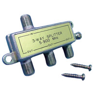 Leviton GOLD Plated 900 MHz 3-Way 75 Ohm Coaxial F-Type Connector Video Distribution Splitter 40987-3