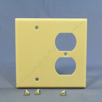Leviton Ivory EXTRA DEEP Combination Duplex Receptacle Outlet Cover and Blank Wallplate 86308