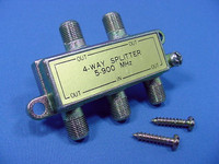Leviton 900 MHz 4-Way 75 Ohm Coaxial F-Type Connector Video Distribution Adapter Splitter 40987-4