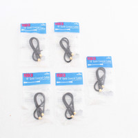 5 Leviton 18" Coaxial Video Cables w/ GOLD PLUG Ends F-Type C5851-1GO