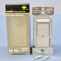 Cooper SKYE Gray Incandescent Halogen Magnetic Low-Voltage Light Slide Dimmer Switch Preset 600W SI06P-GY