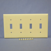 Eagle Ivory Standard 4-Gang Toggle Switch Cover Thermoset Wallplate Switchplate 2154V