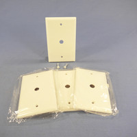 4 Cooper Light Almond Telephone Coaxial Cable Thermoset Wallplate Covers .375" Hole 2128LA