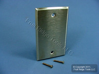 New Leviton 1-Gang MAGNETIC Type 430 Stainless Steel BLANK Cover Wallplate 84014