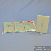 4 Leviton Gray Unbreakable Toggle Switch Cover Wallplate Switchplates 80701-GY