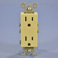 Leviton Ivory Decora Receptacle Duplex Outlet NEMA 5-15R 15A 125V Bulk 5325-I